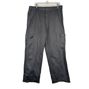 Dickies Cargo Pants Mens 36x30 Black Straight Leg Workwear Flat Front